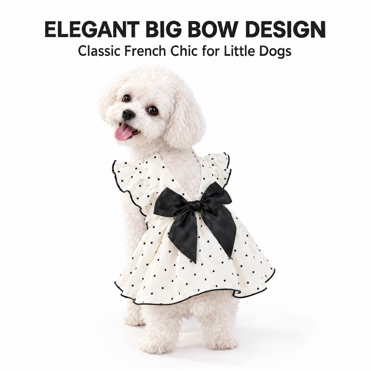 Polka Dot Bow Princess Dress for Small Dogs