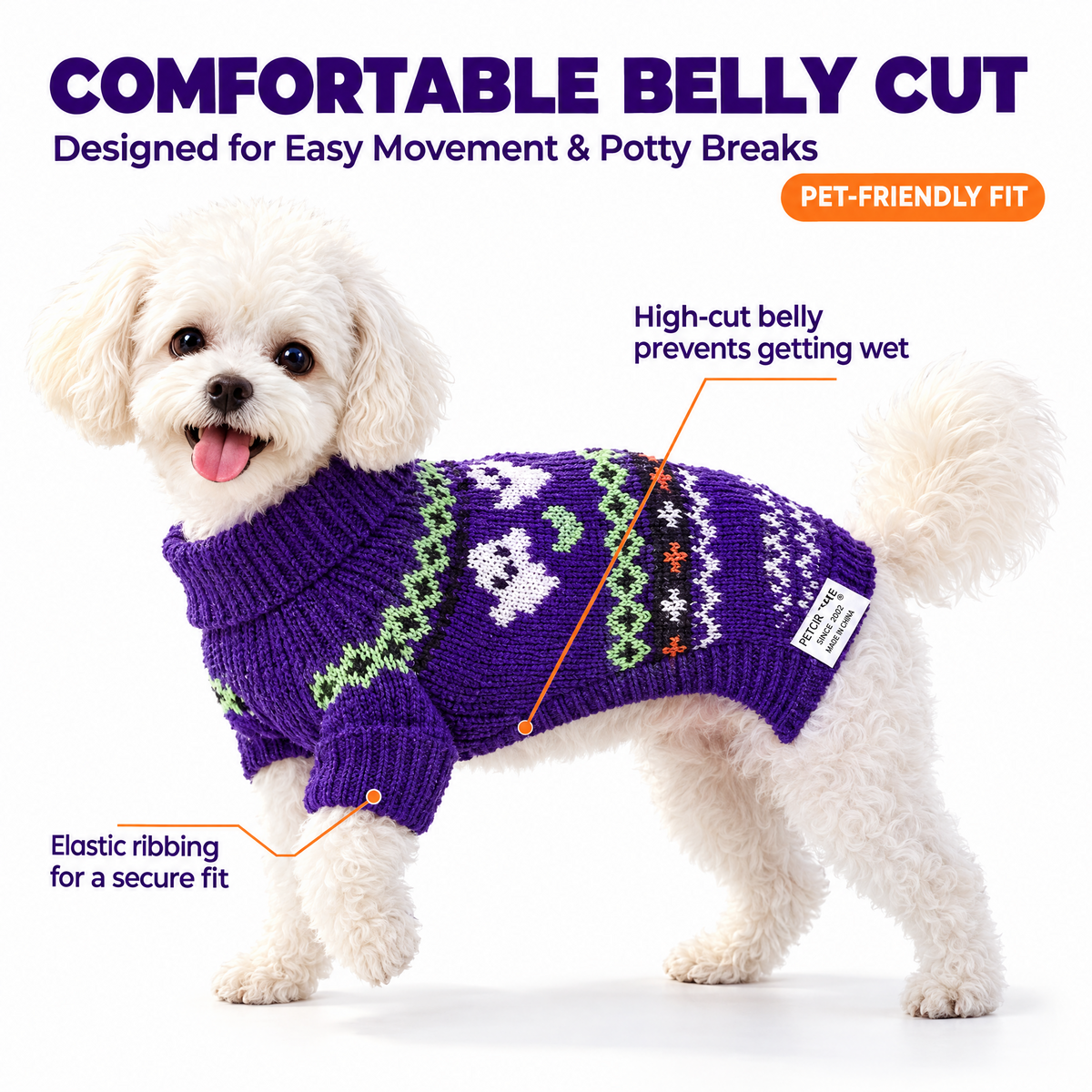 Halloween Knit Sweater for Small Dogs