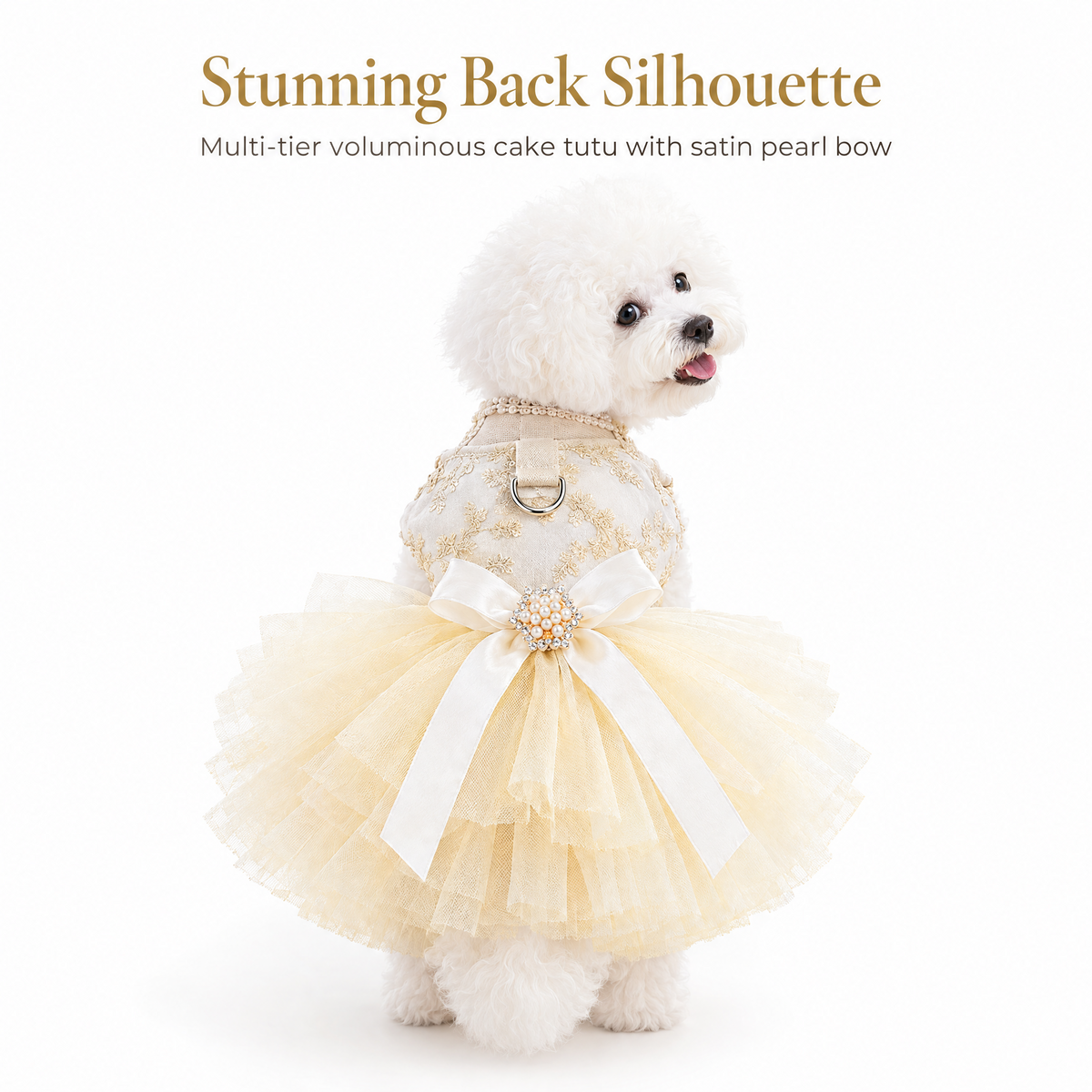 Tulle Wedding Dress Harness for Small Dogs