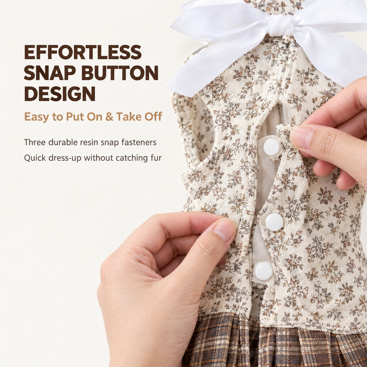 Floral Bow Dress for Small Dogs