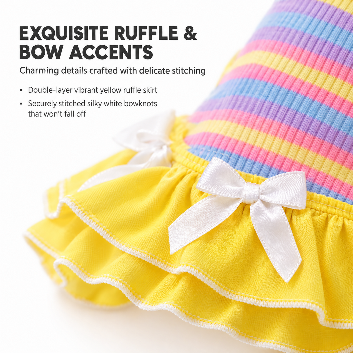 Rainbow Stripe Summer Dress for Small Dogs