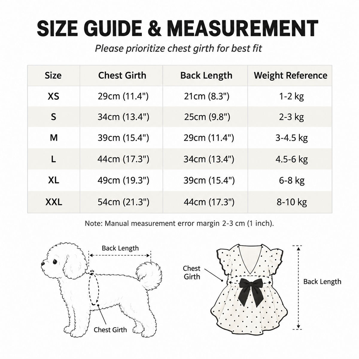 Polka Dot Bow Princess Dress for Small Dogs