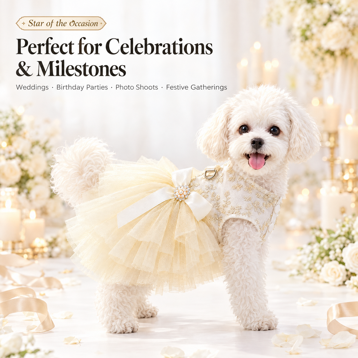 Tulle Wedding Dress Harness for Small Dogs