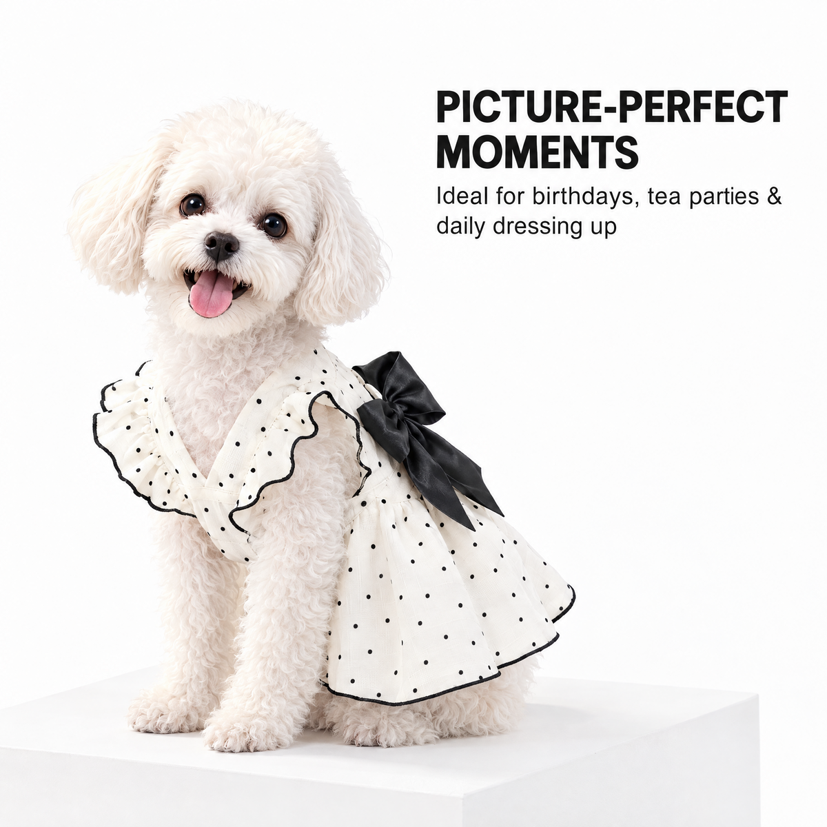 Polka Dot Bow Princess Dress for Small Dogs