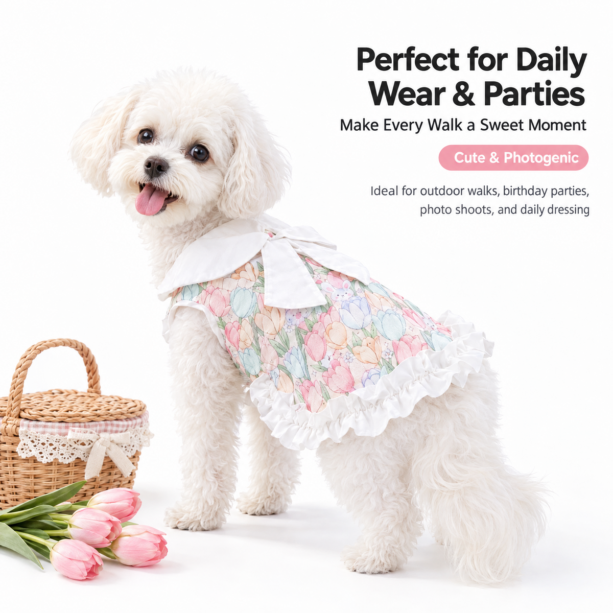 Cute Floral Dress for Small Dogs