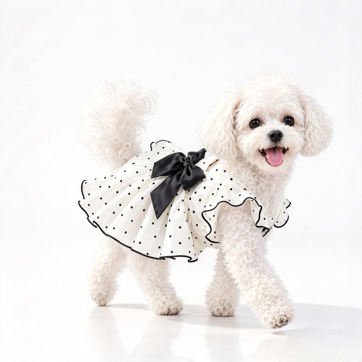 Polka Dot Bow Princess Dress for Small Dogs