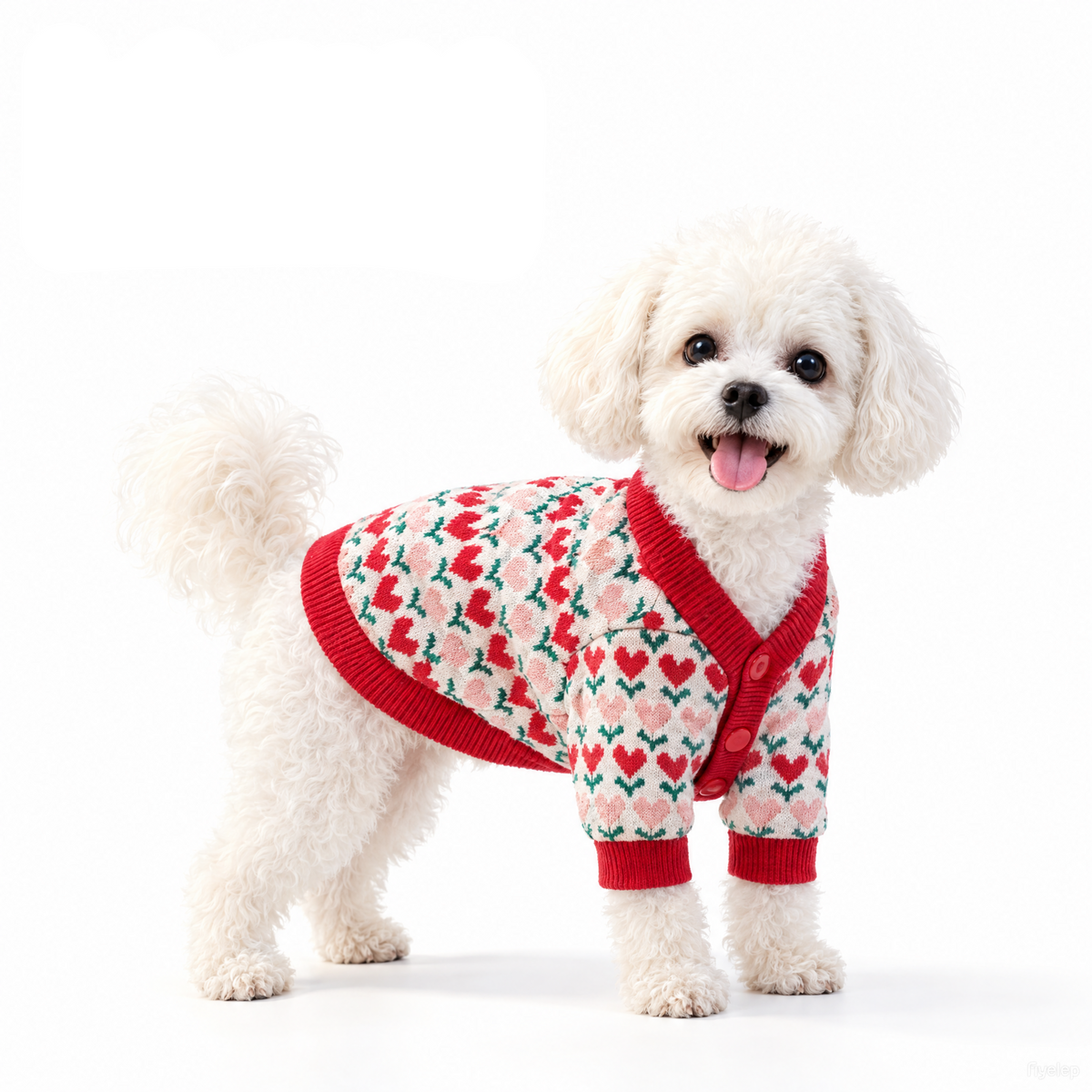 Sweet Heart Knit Cardigan for Small Dogs