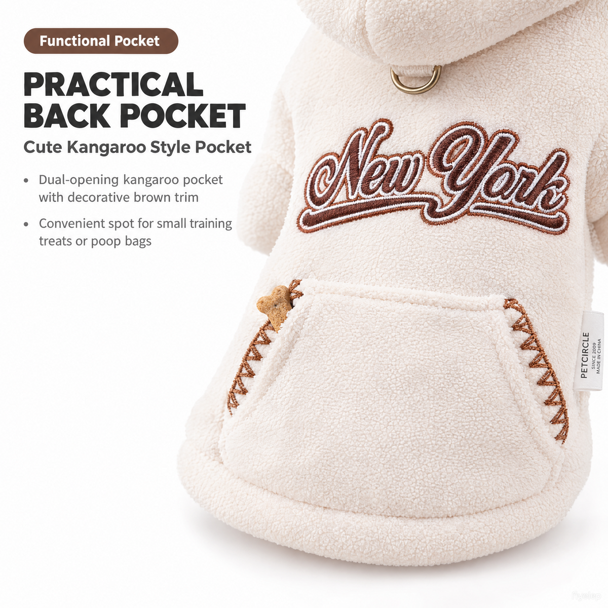 New York Fleece Dog Hoodie