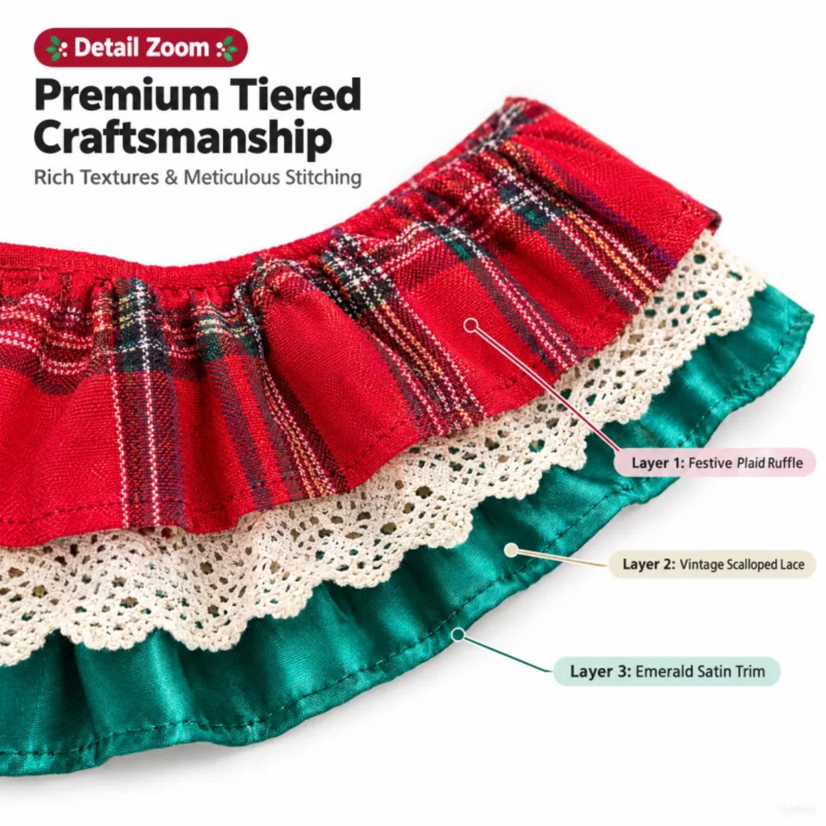 Festive Reindeer Dog Dress – Plaid Christmas Party Outfit