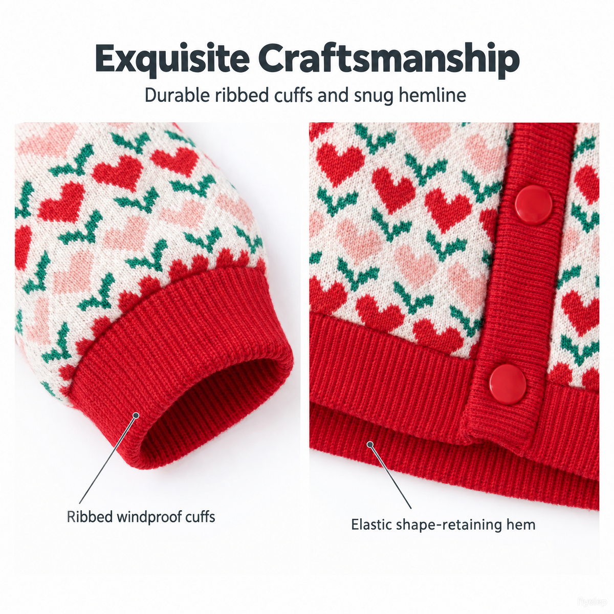 Sweet Heart Knit Cardigan for Small Dogs