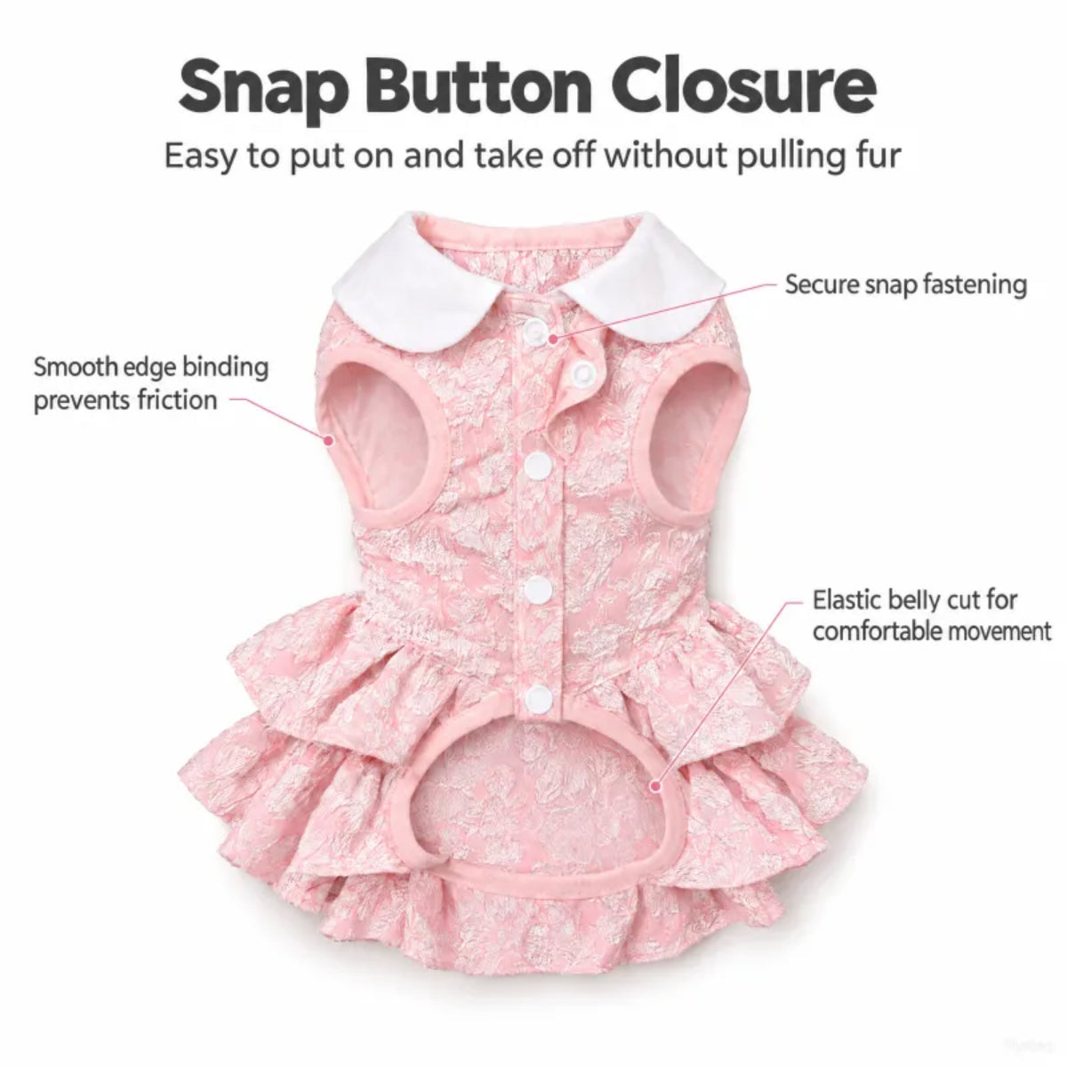 Pink Floral Ruffle Dress for Small Dogs