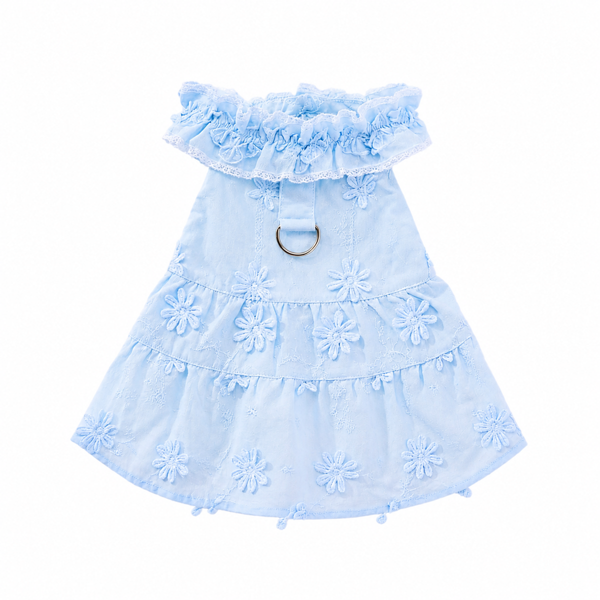 Floral Embroidered Princess Dress for Small Dogs