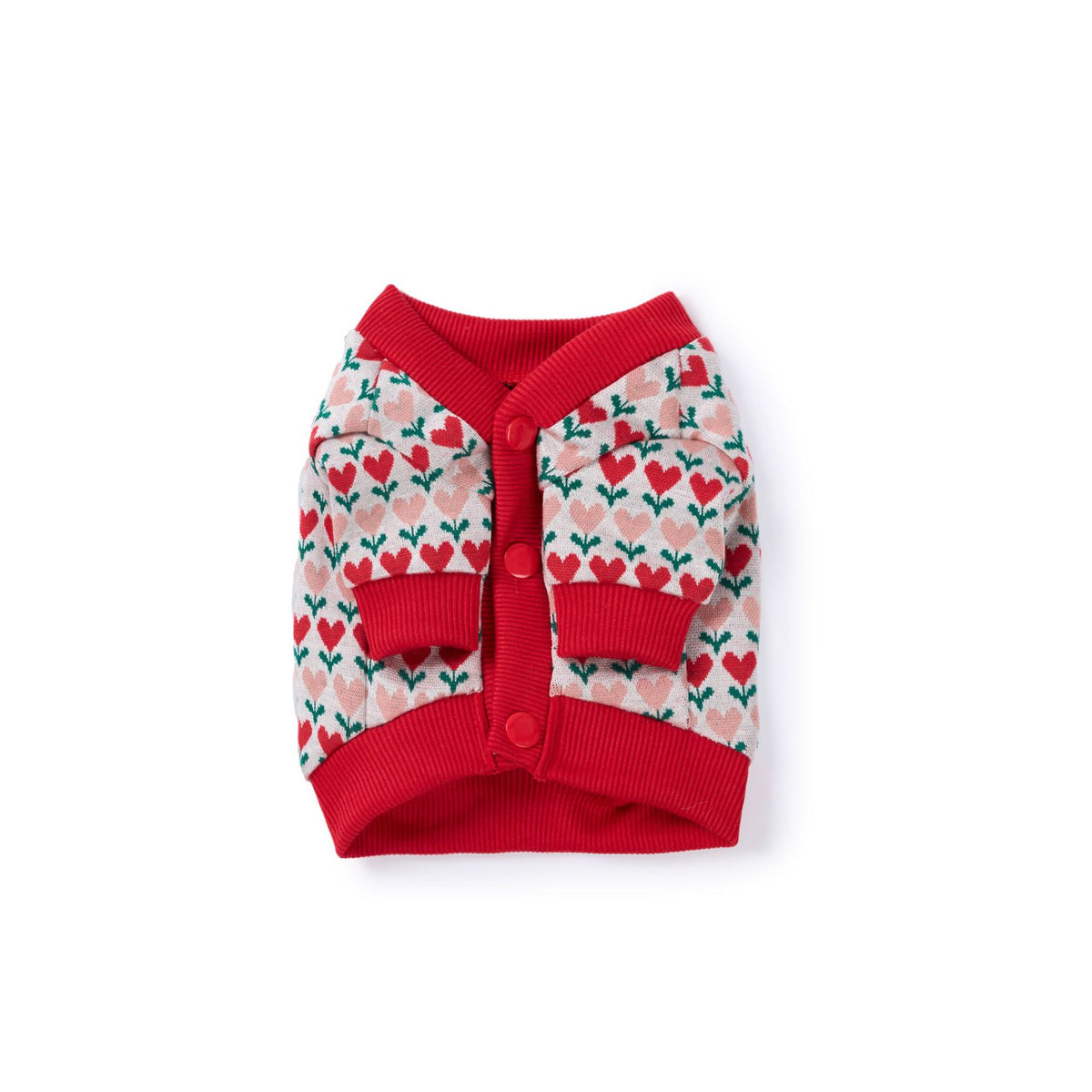 Sweet Heart Knit Cardigan for Small Dogs