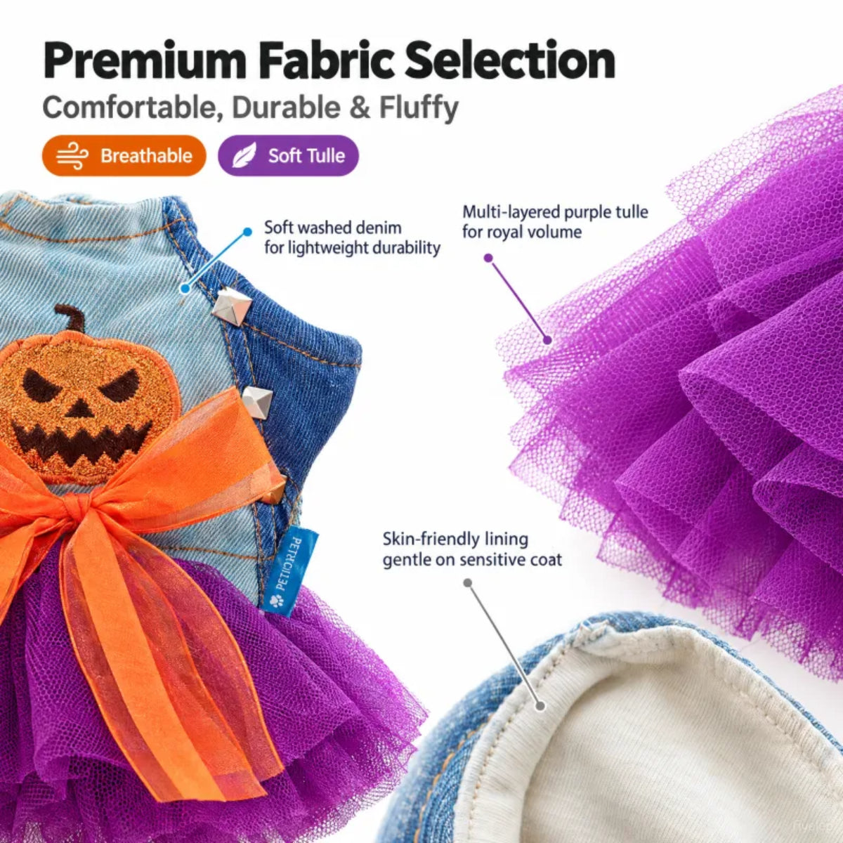 Spooky Pumpkin Dress for Small Dogs