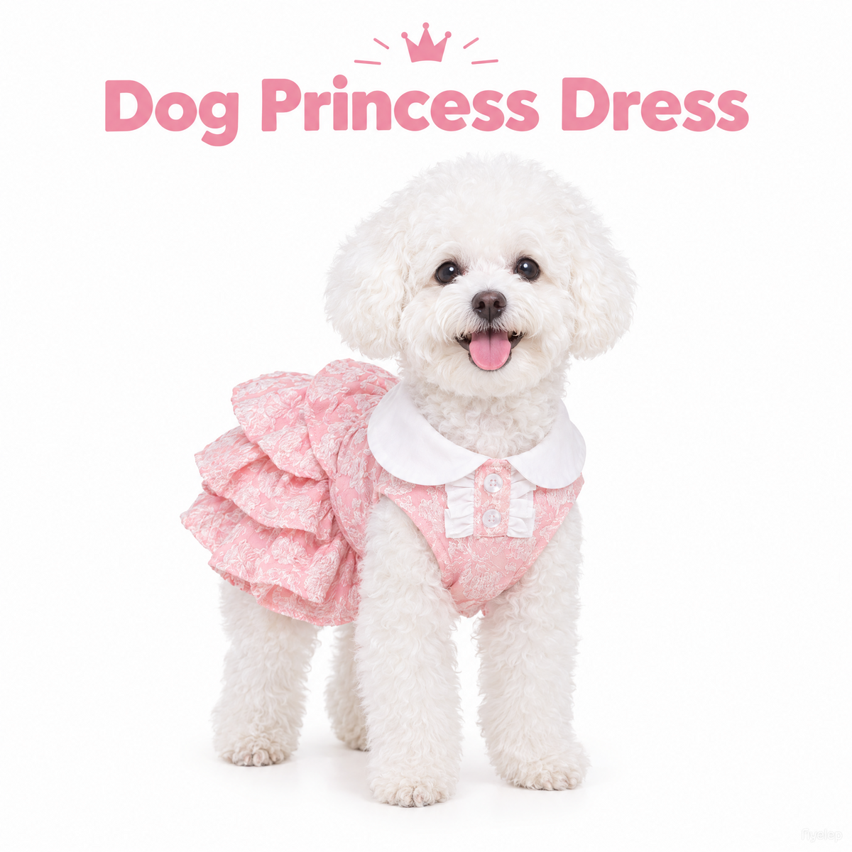 Pink Floral Ruffle Dress for Small Dogs