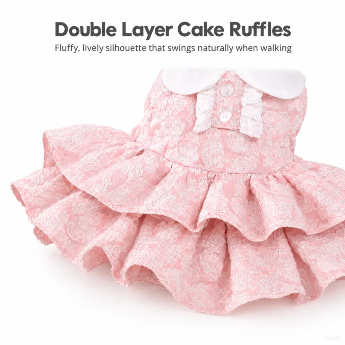 Pink Floral Ruffle Dress for Small Dogs