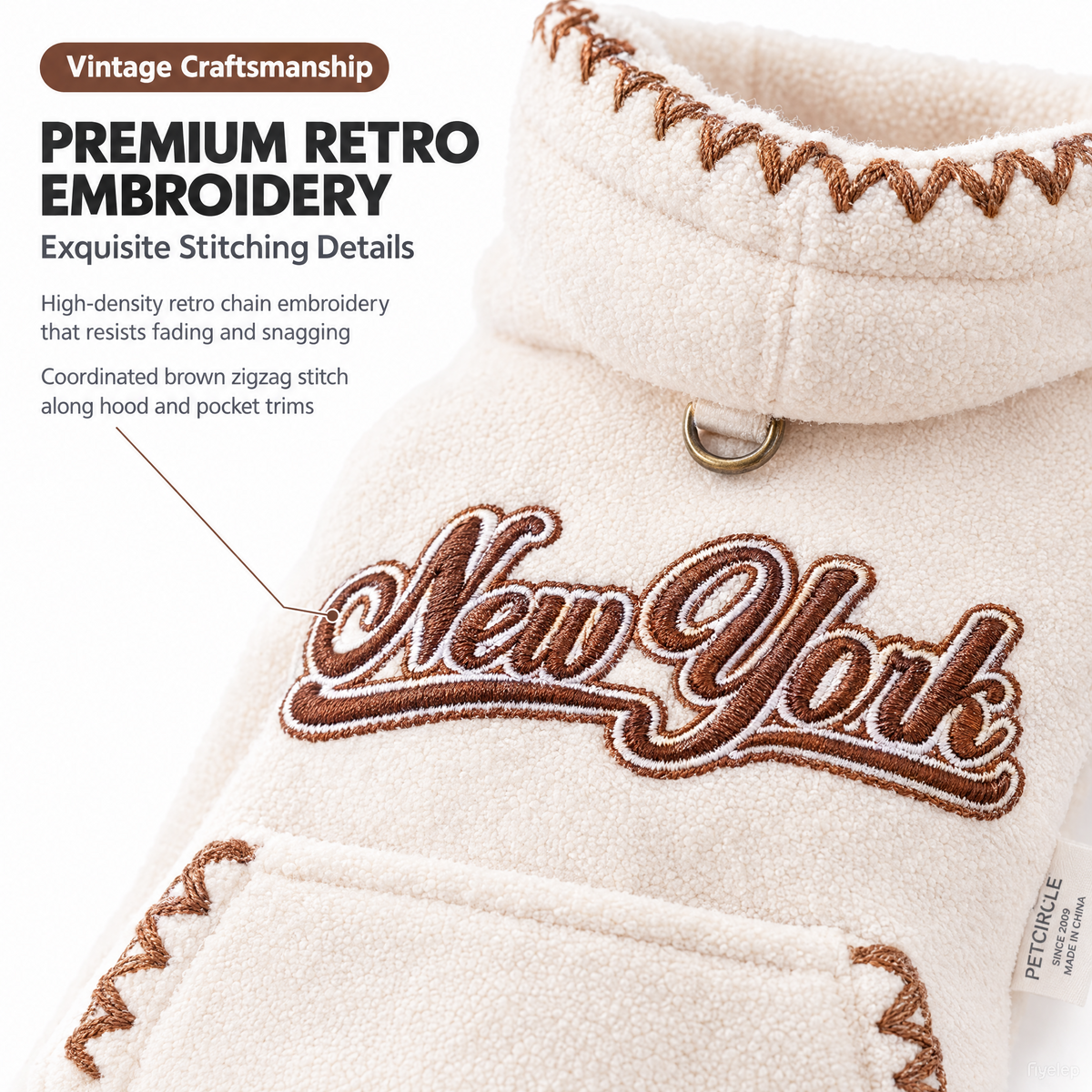 New York Fleece Dog Hoodie