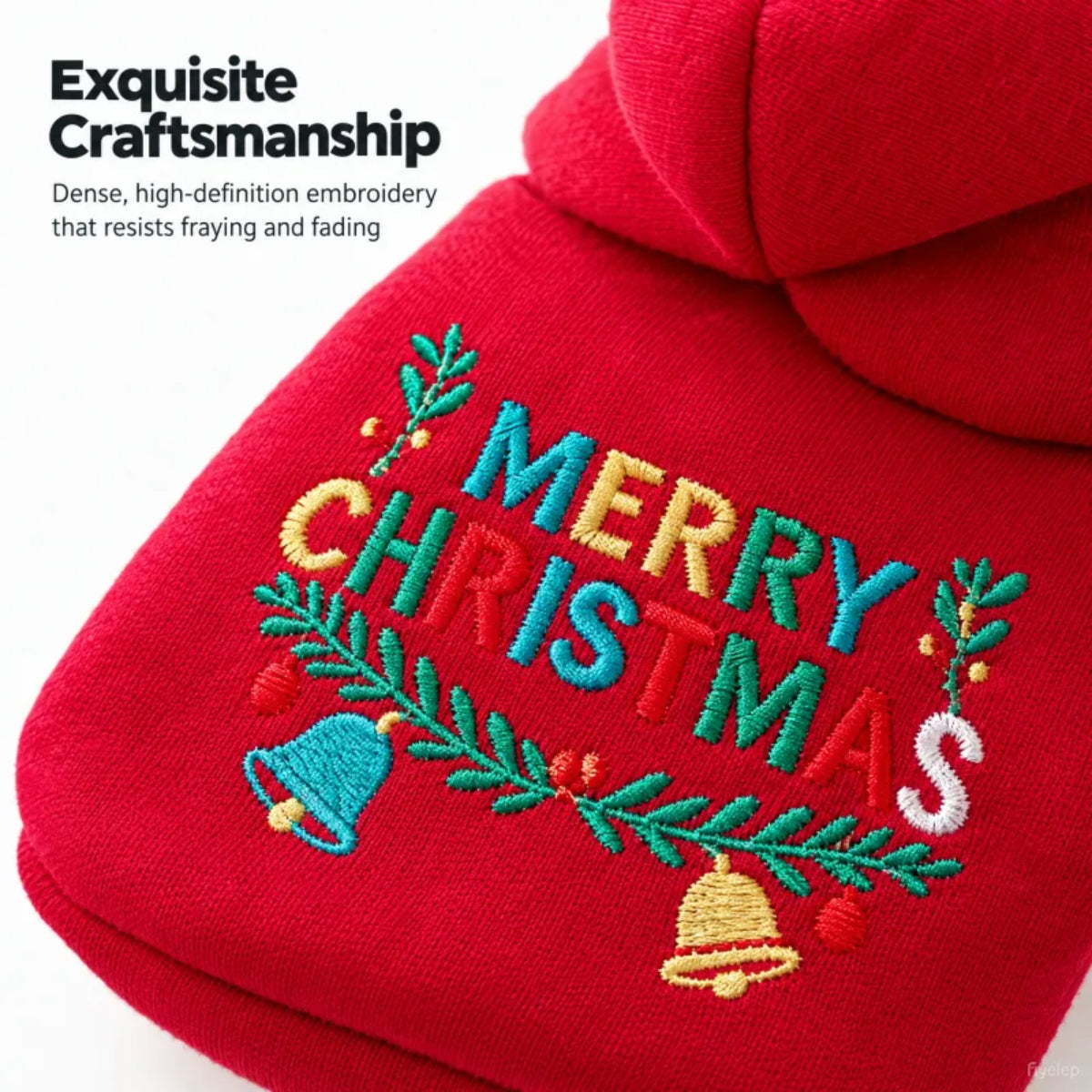 Christmas Bell Hoodie for Small Dogs