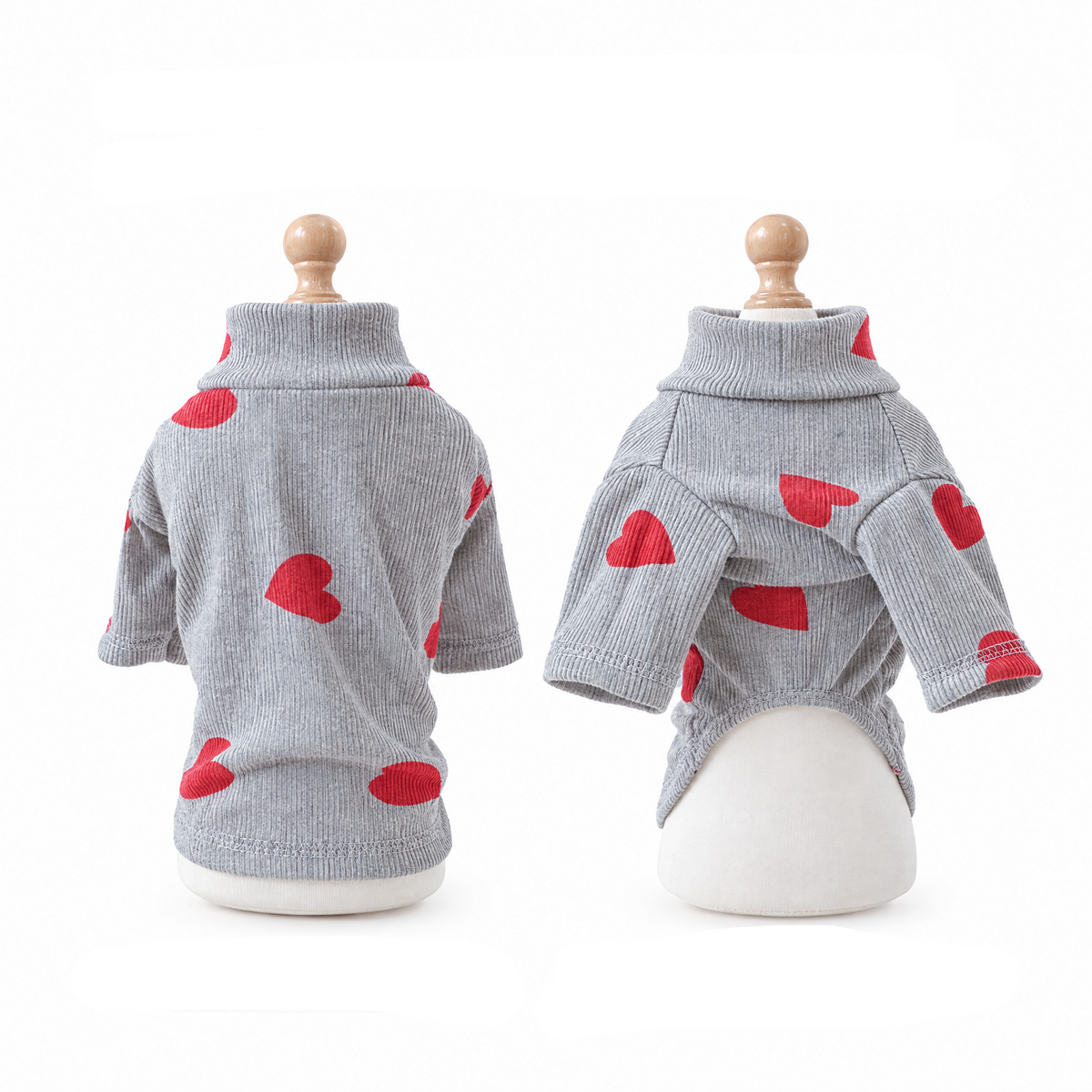 Heart Turtleneck Sweater for Small Dogs