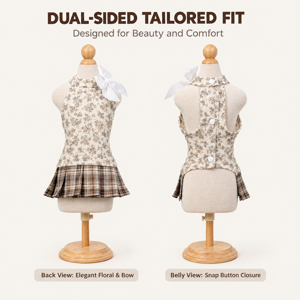 Floral Bow Dress for Small Dogs