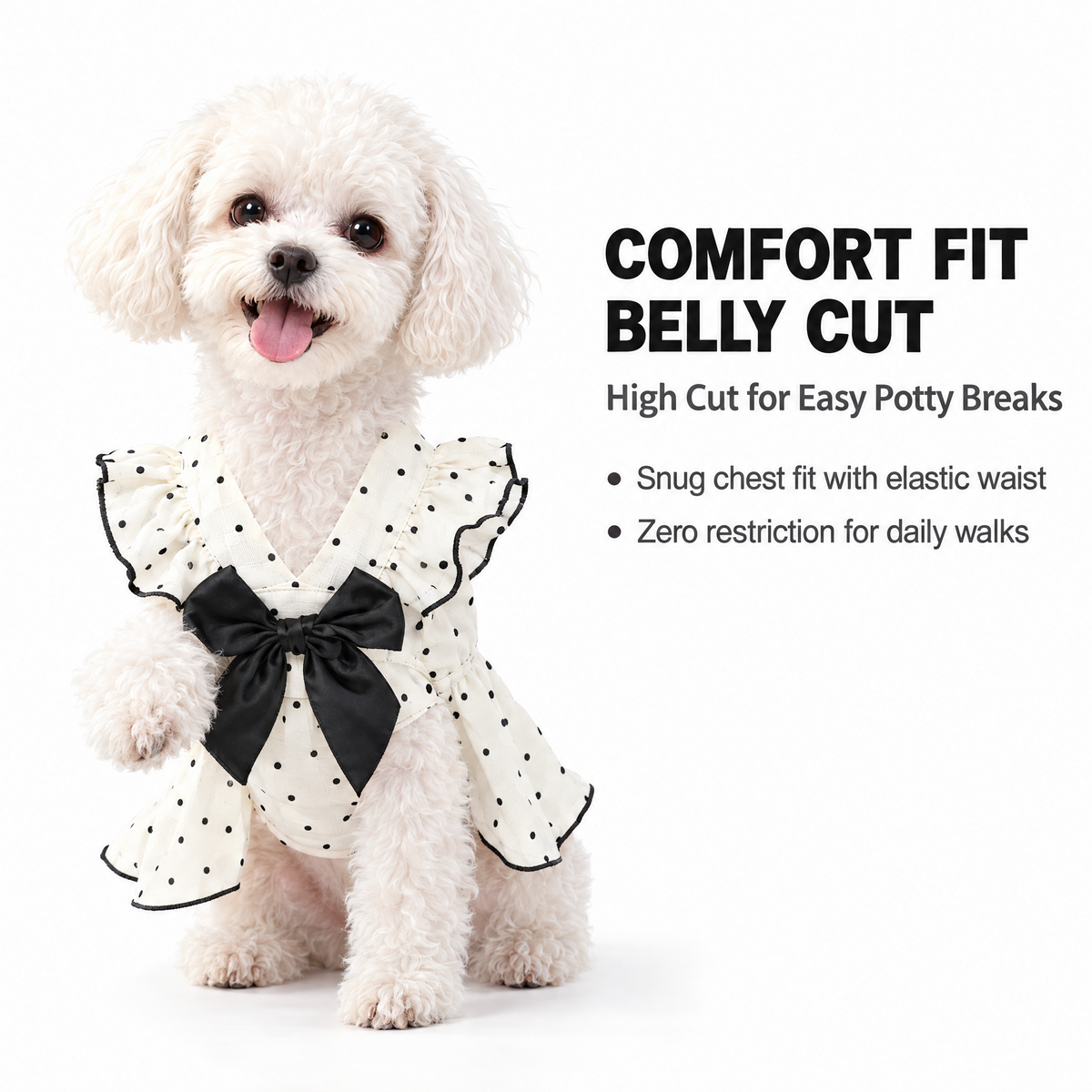 Polka Dot Bow Princess Dress for Small Dogs