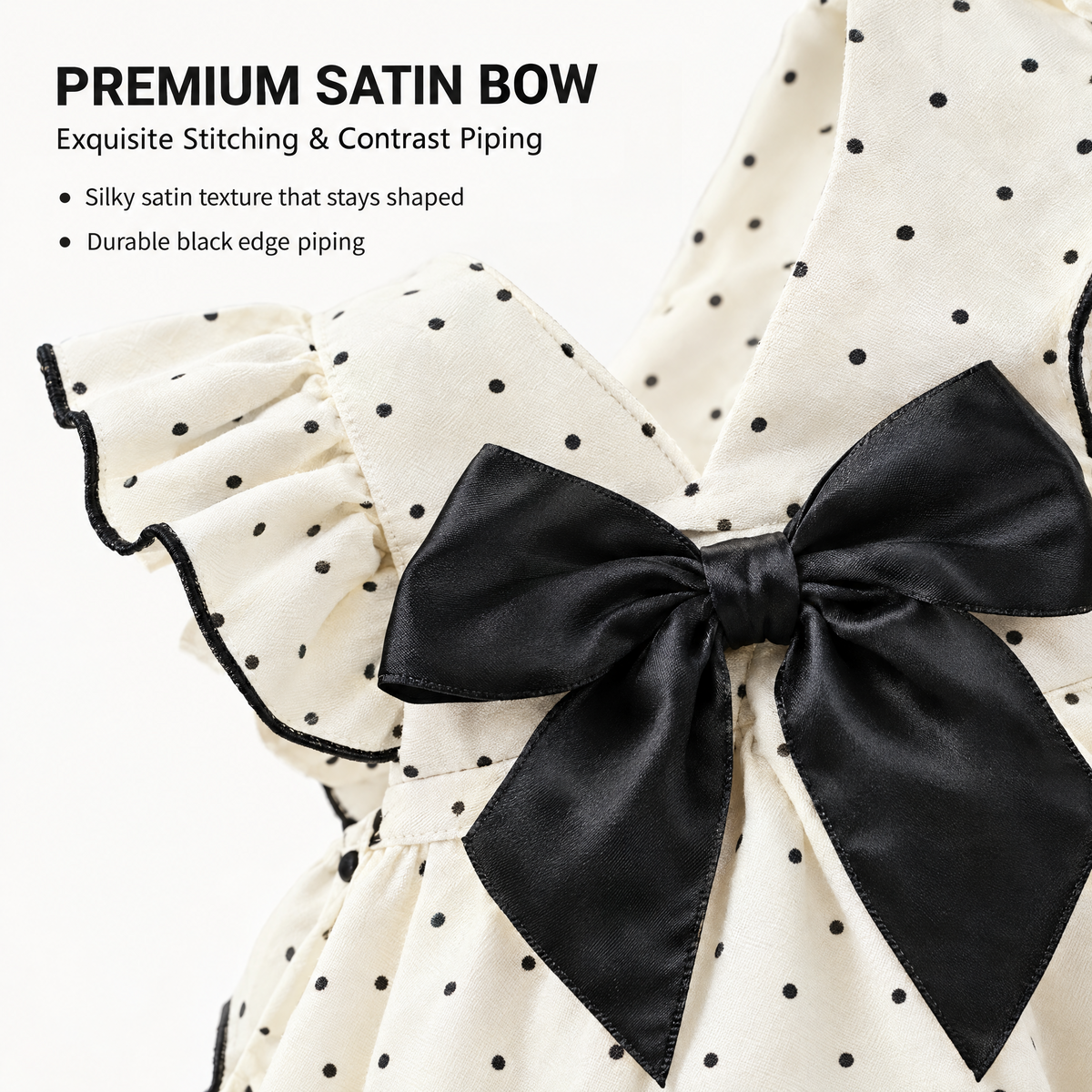 Polka Dot Bow Princess Dress for Small Dogs
