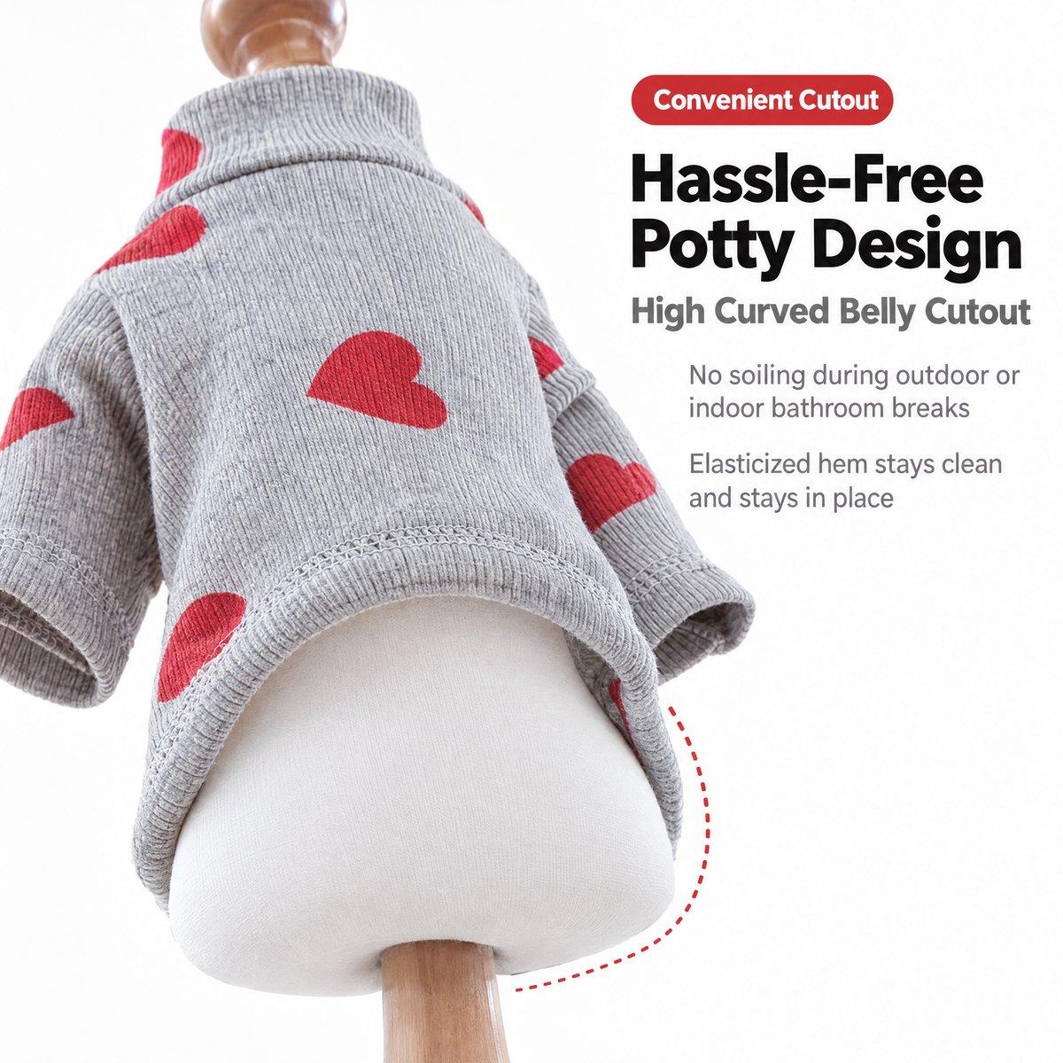 Heart Turtleneck Sweater for Small Dogs