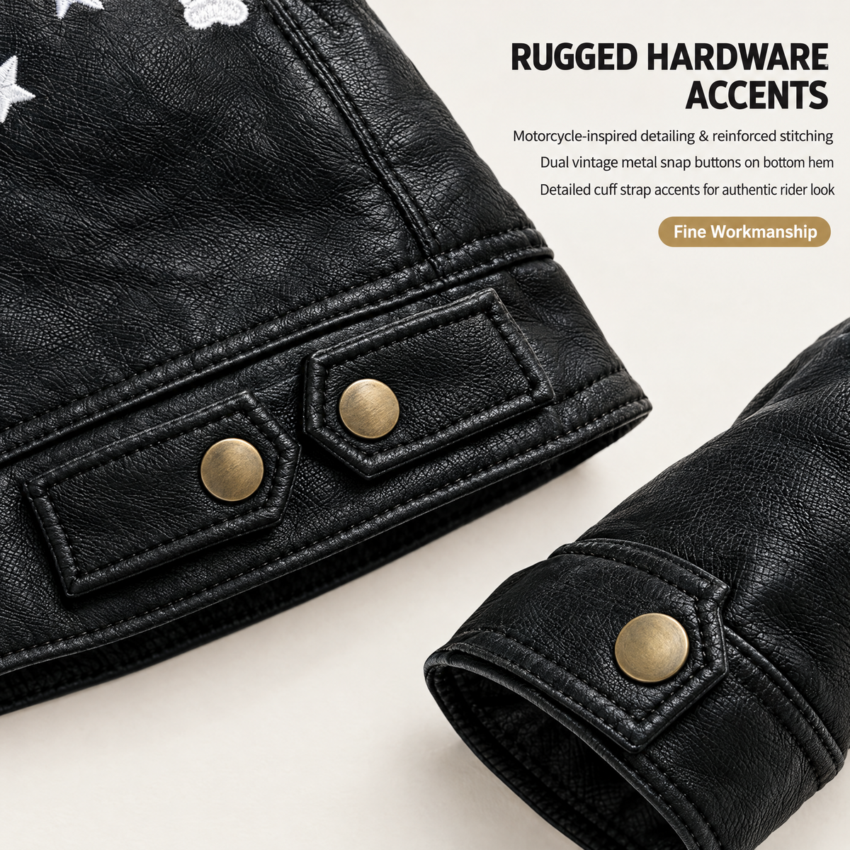 Faux Leather Biker Jacket for Small Dogs