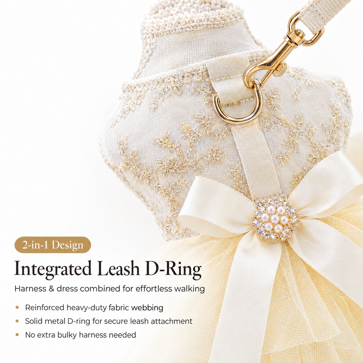 Tulle Wedding Dress Harness for Small Dogs