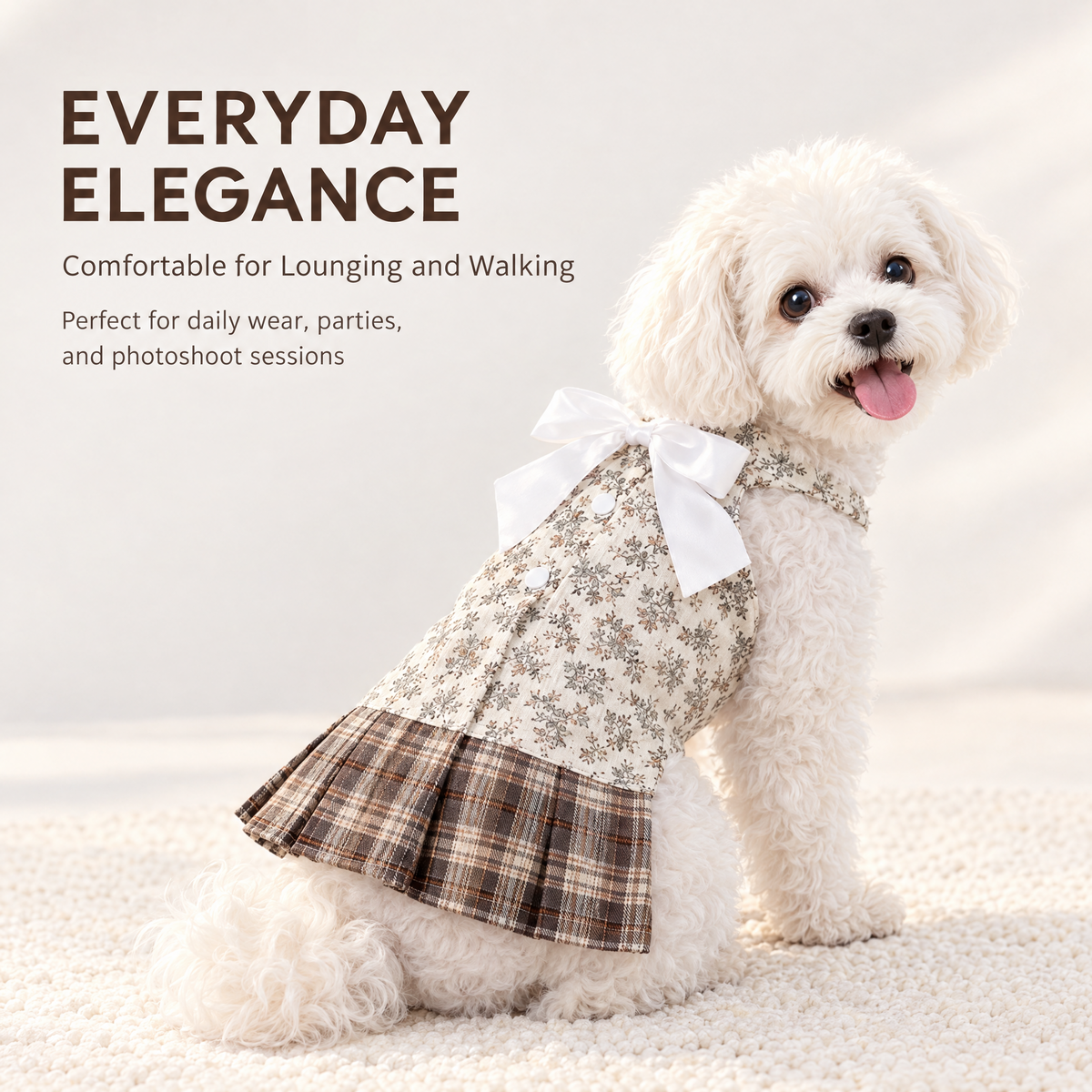 Floral Bow Dress for Small Dogs