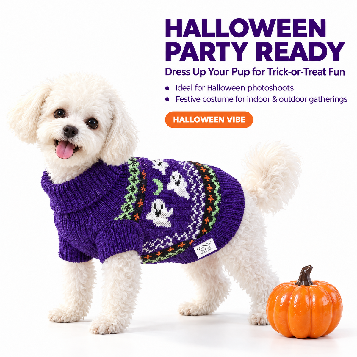 Halloween Knit Sweater for Small Dogs