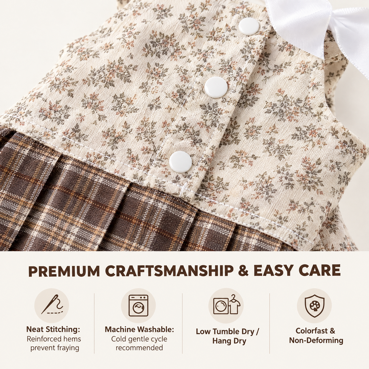 Floral Bow Dress for Small Dogs
