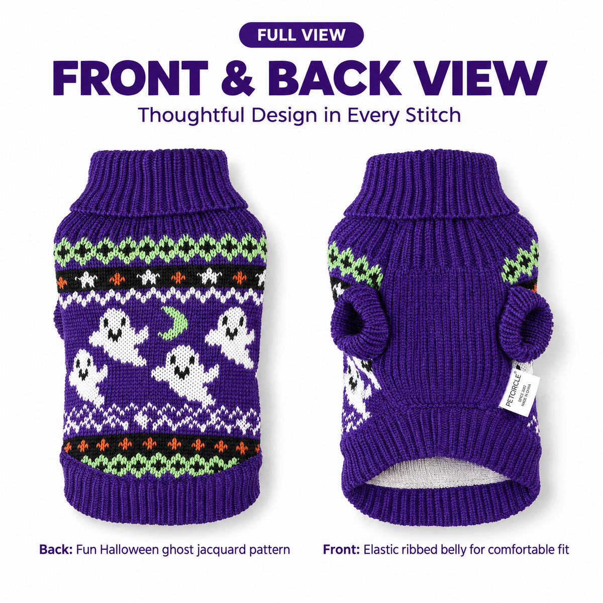 Halloween Knit Sweater for Small Dogs