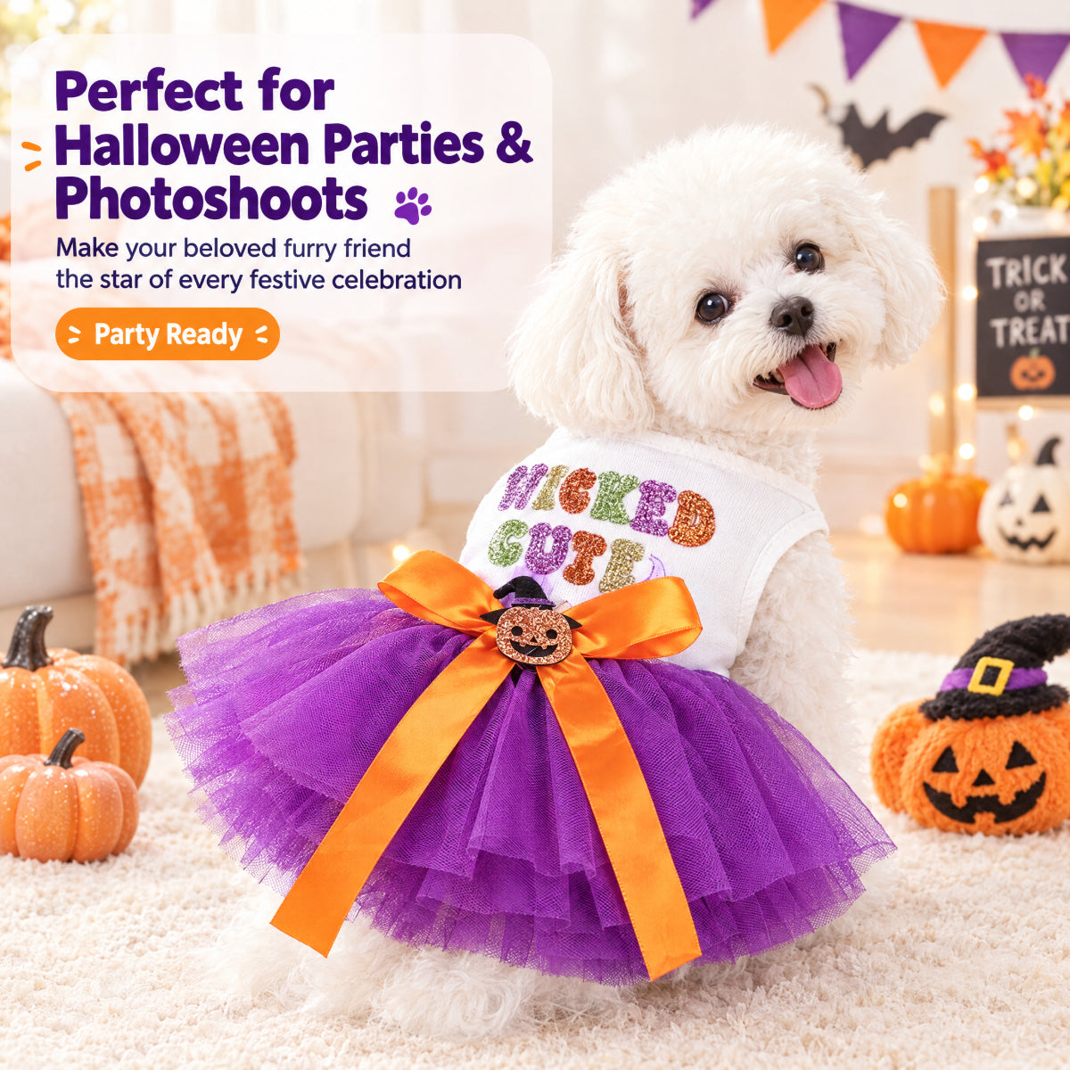 Halloween Tutu Dress for Small Dogs