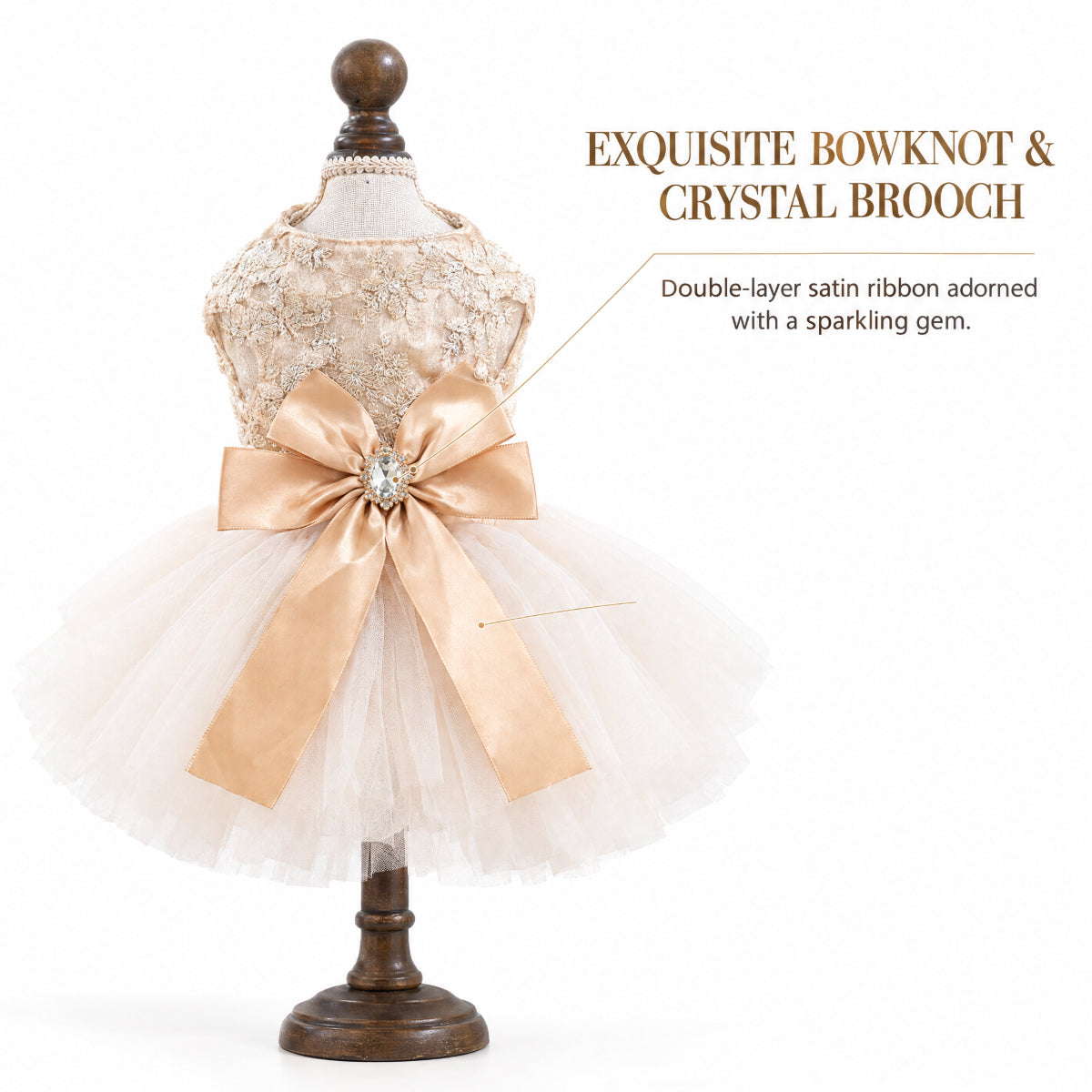 Champagne Luxury Princess Dress for Small Dogs