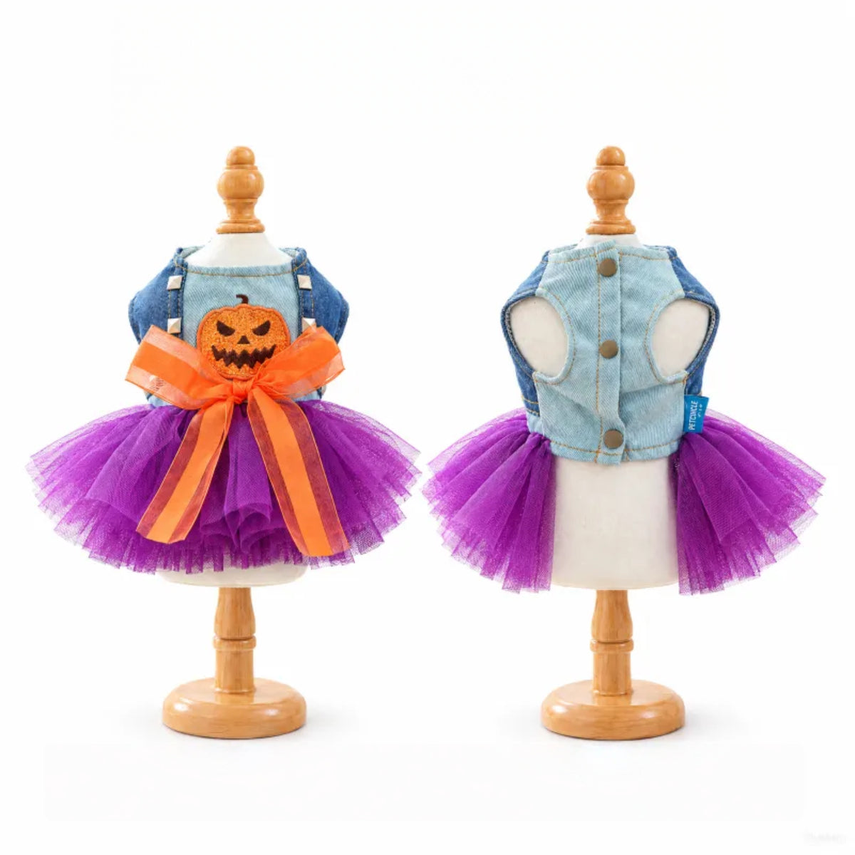 Spooky Pumpkin Dress for Small Dogs