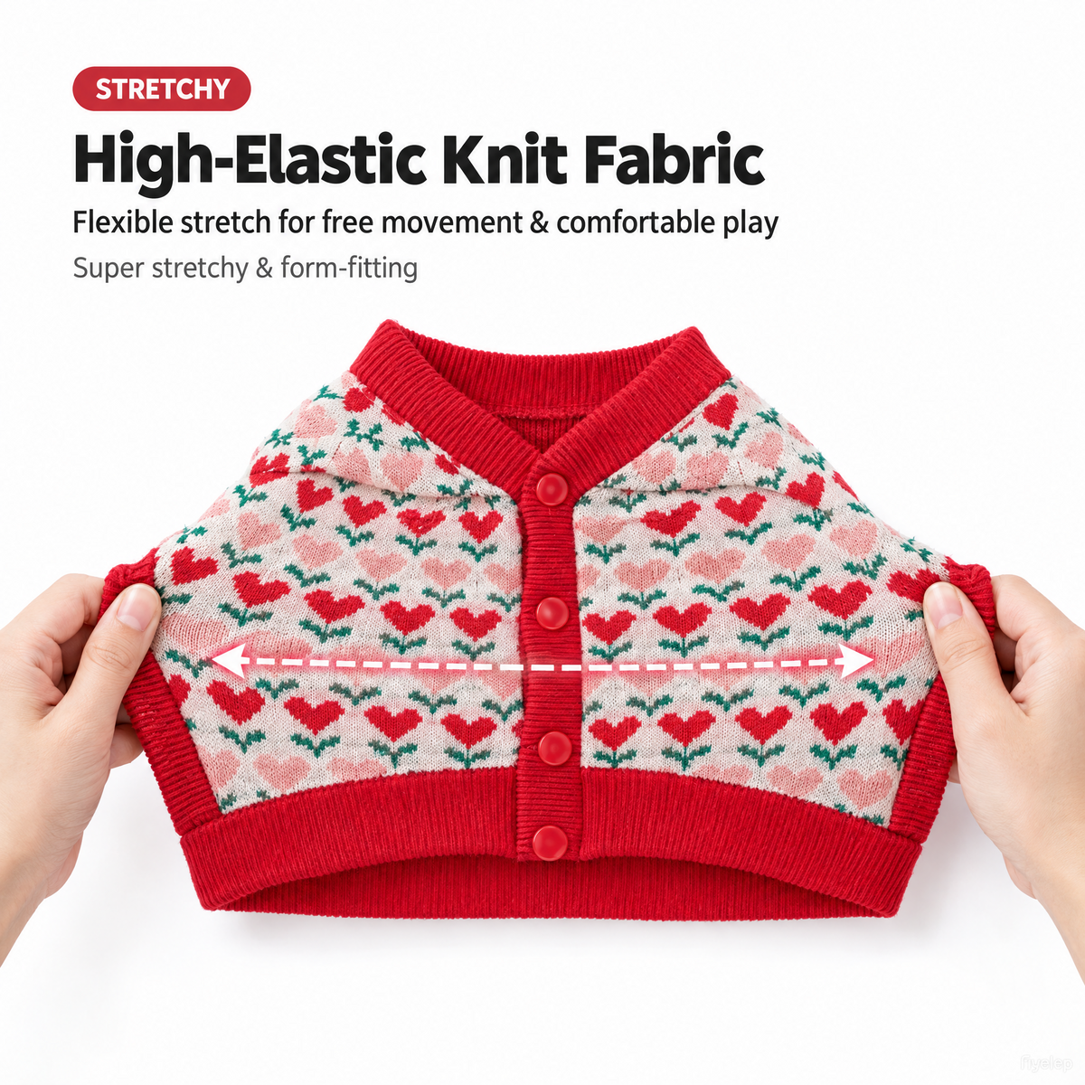 Sweet Heart Knit Cardigan for Small Dogs