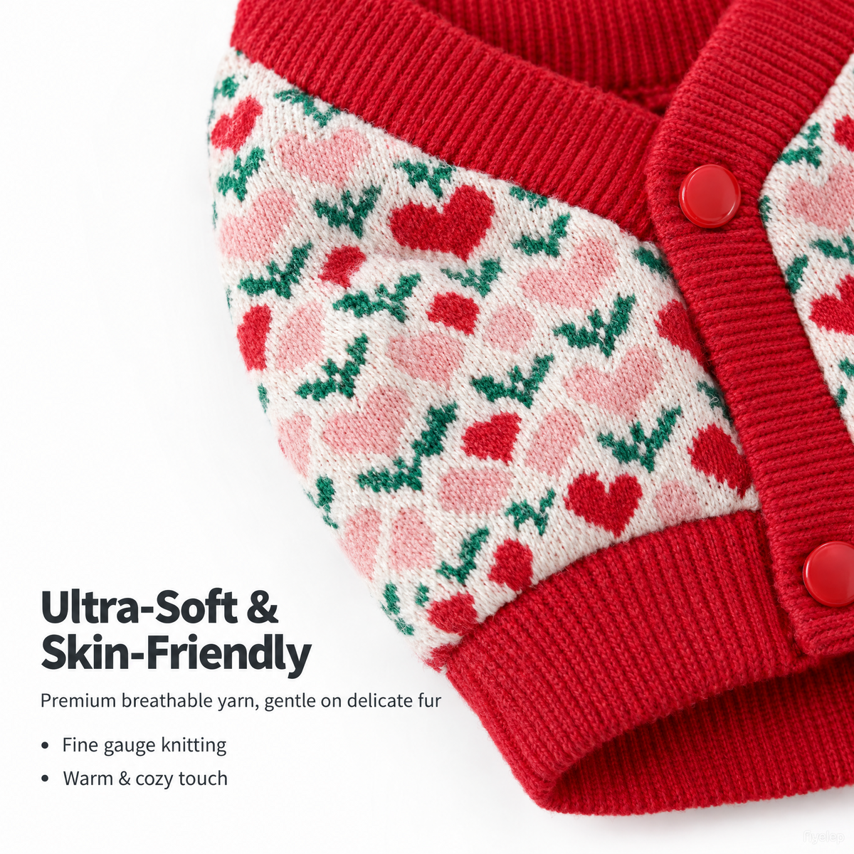 Sweet Heart Knit Cardigan for Small Dogs