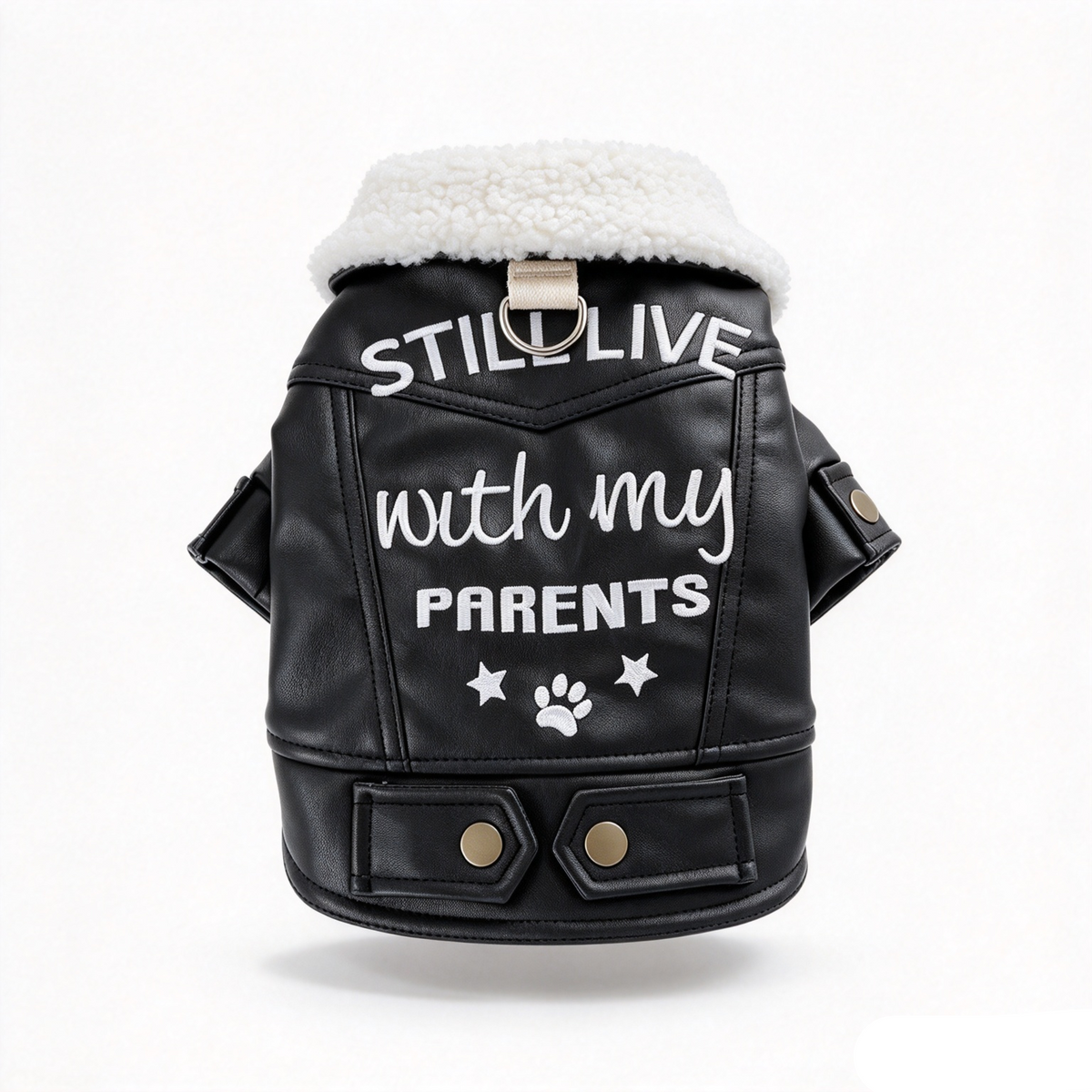 Faux Leather Biker Jacket for Small Dogs