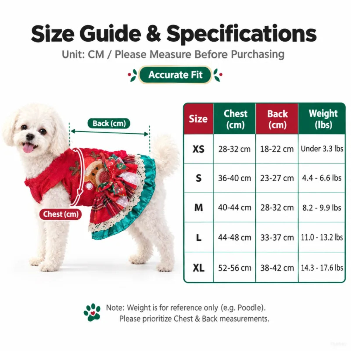 Festive Reindeer Dog Dress – Plaid Christmas Party Outfit