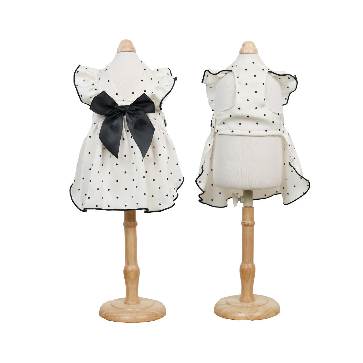 Polka Dot Bow Princess Dress for Small Dogs