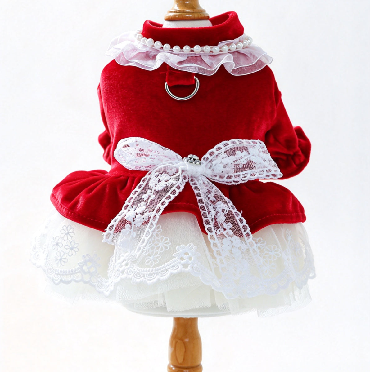 Black Velvet Lace Princess Dress for Small Dogs
